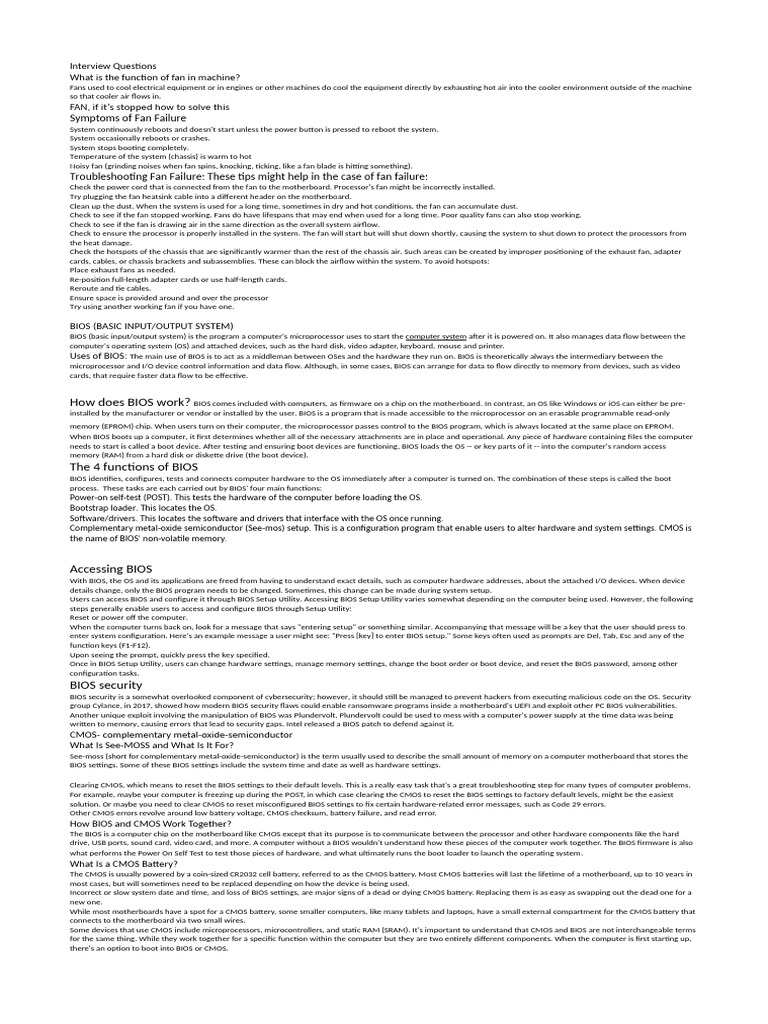 Pointers For Interview On Friday | PDF | Computer Data Storage | Ip Address