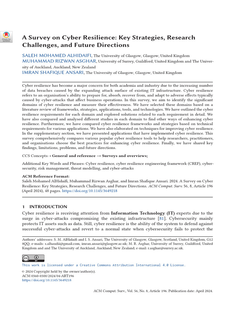Cyber Resilience: Strategies and Challenges | PDF | Computer Security ...