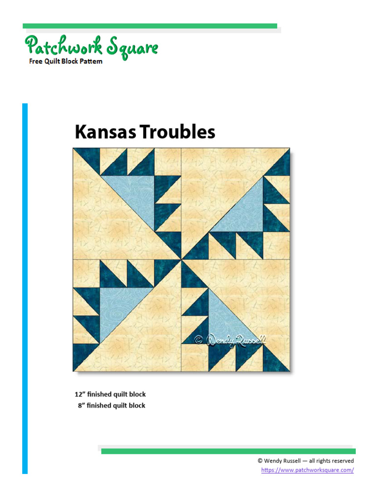Kansas Troubles Quilt Block Patterns | PDF