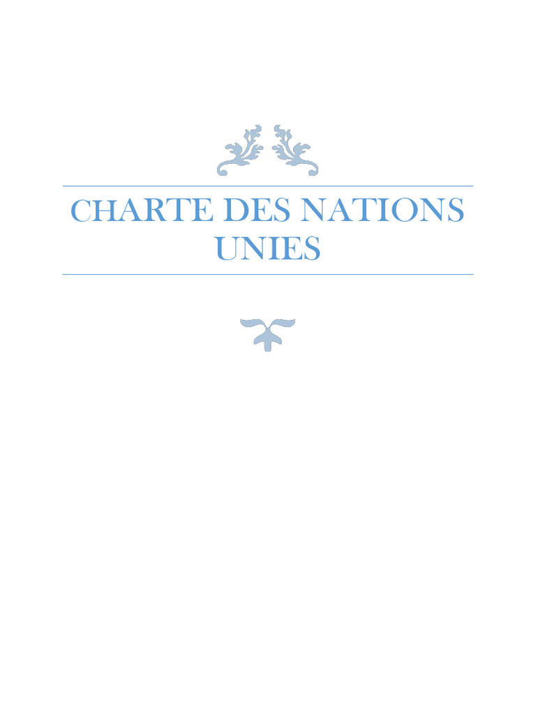 Charte Des Nations Unies | PDF