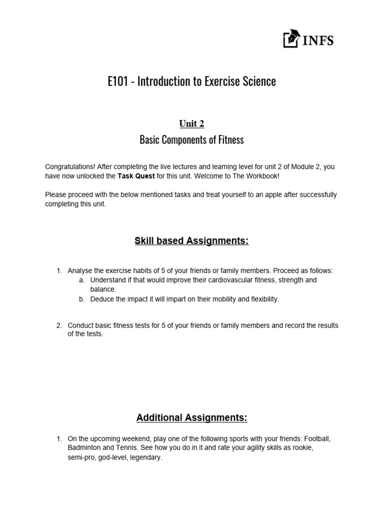 Basic Fitness Components WB | PDF | Physical Fitness | Endurance