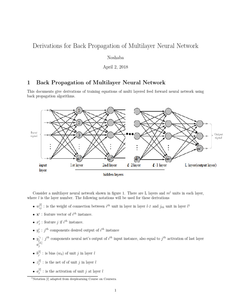 Backpropagation Derivations for Neural Networks | PDF | Artificial ...