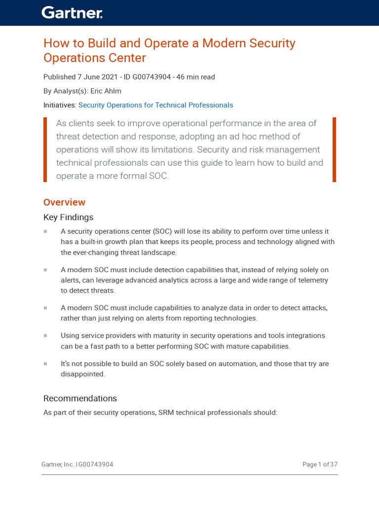 Building a Modern Security Operations Center | PDF | Computer Security ...