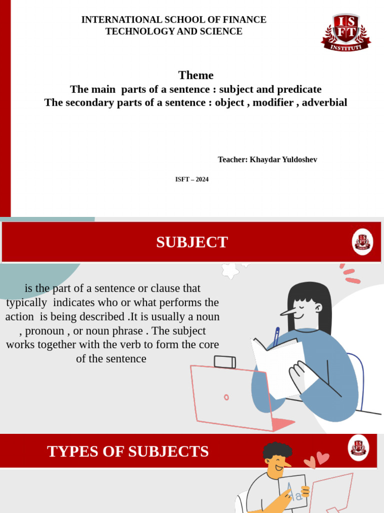 2 The Main and Secondary Parts of A Sentence | PDF | Verb | Subject ...