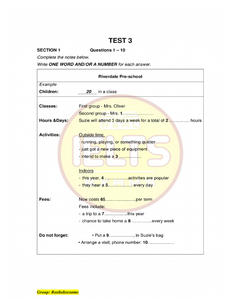 Listening - Test 3 | PDF