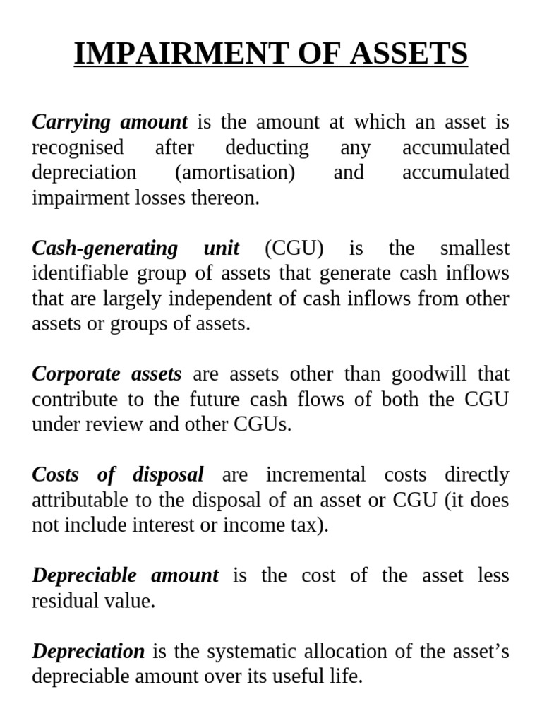 Impairment of Assets | PDF | Finance & Money Management