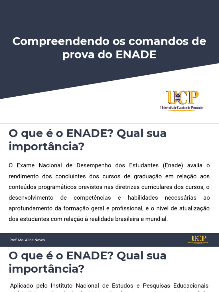 Comandos de Prova do ENADE Explicados | PDF | Pensamento | Evidência