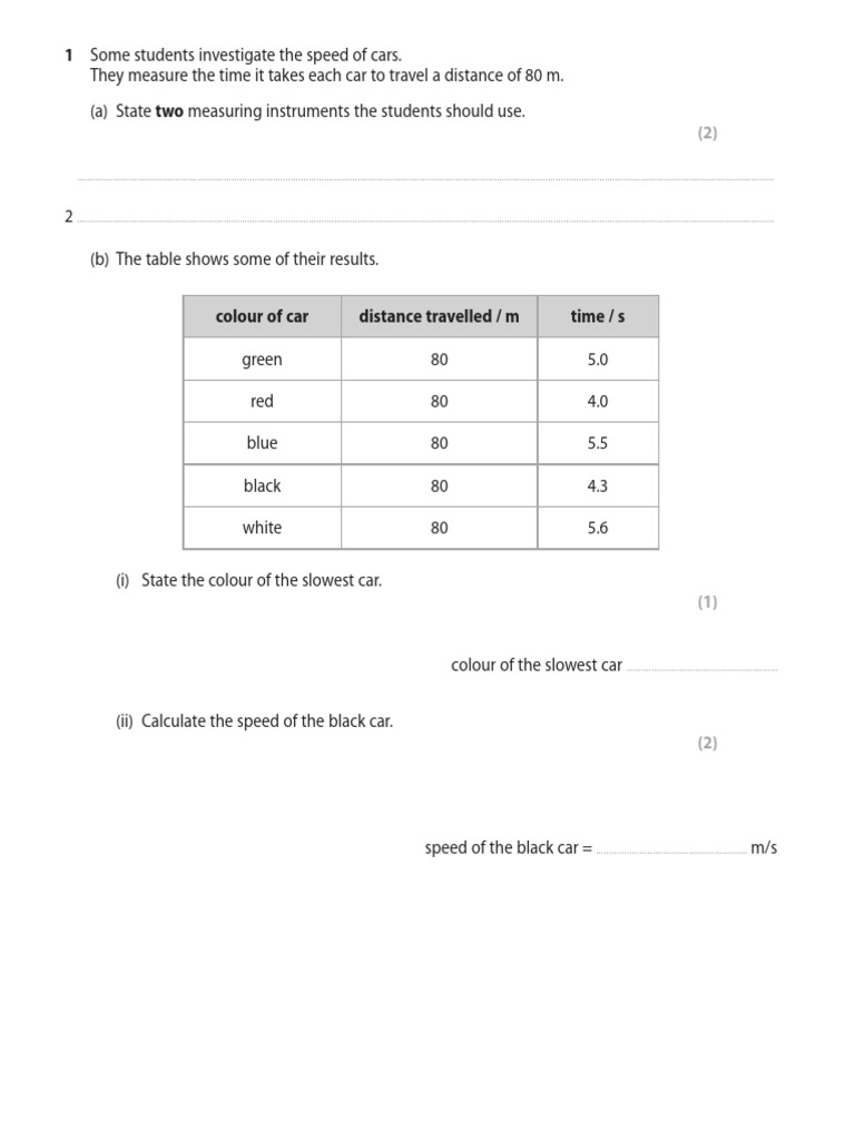 Velocity, Distance - Acceleration 1 QP | PDF | Speed | Temporal Rates