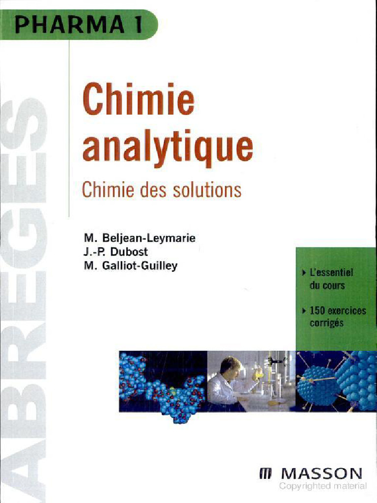 chimie analytique chimie des solutions PDF