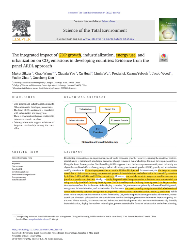 Science of The Total Environment | PDF | Economic Growth | Developing ...