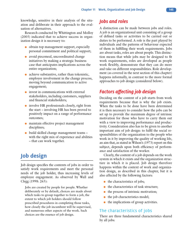 Effective Job Design Strategies | PDF | Industrial Organization | Workplace