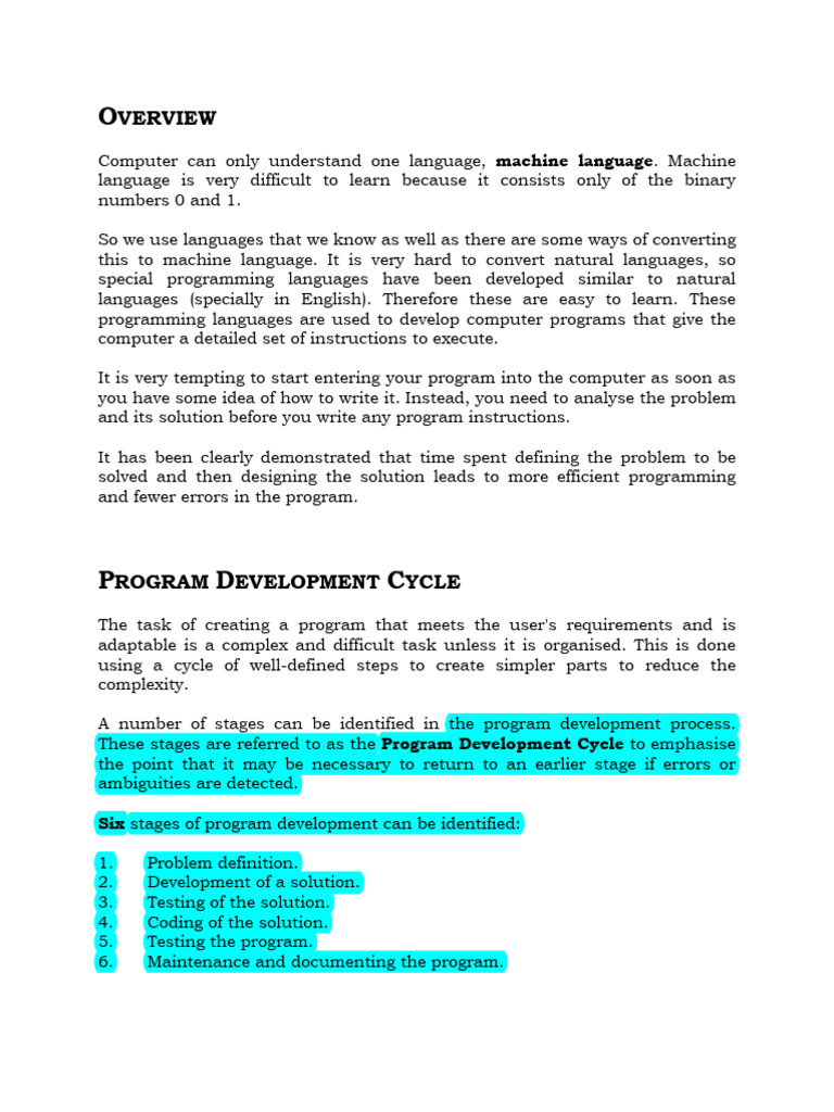 Program Development Cycle | PDF | Computer Program | Programming