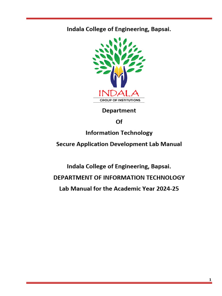 SAD Lab Manual for Secure Development | PDF | Malware | Security