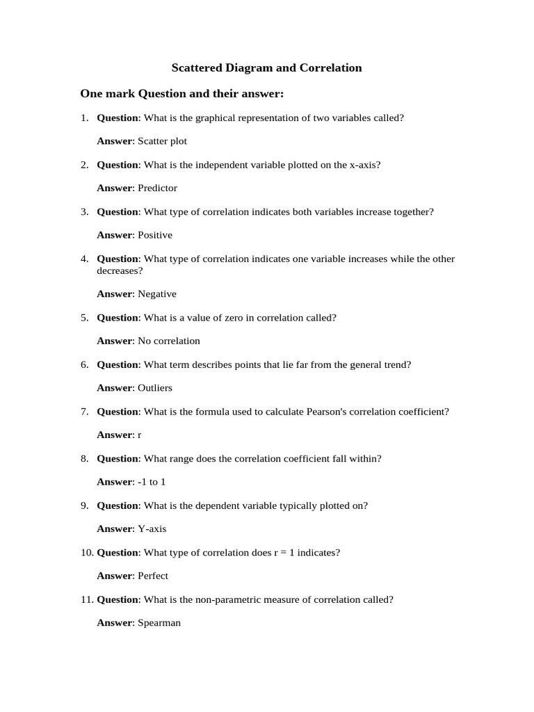 Scattered Diagram and Correlation | PDF | Scatter Plot | Scientific Method