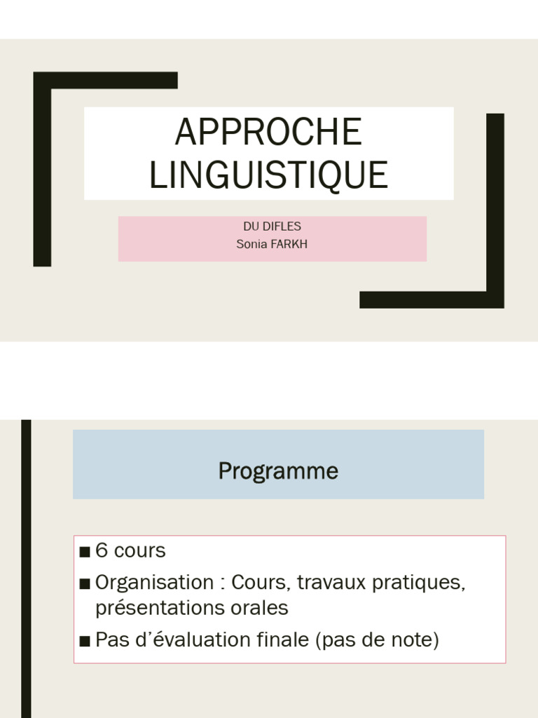 Approche linguistique du DIFLES en oral | PDF | la communication | Lexique