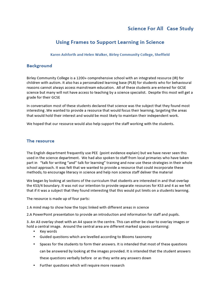 Enhancing Science Learning with Frames | PDF | Human Communication ...