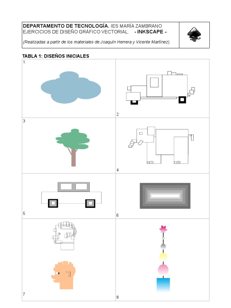 Tablas Ejercicios de Inkscape | PDF