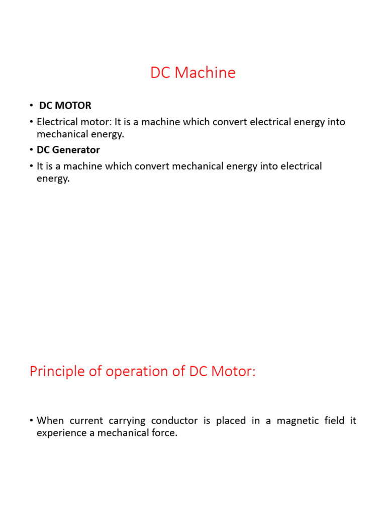 Overview of DC Machines and Their Functions | PDF | Electric Motor ...
