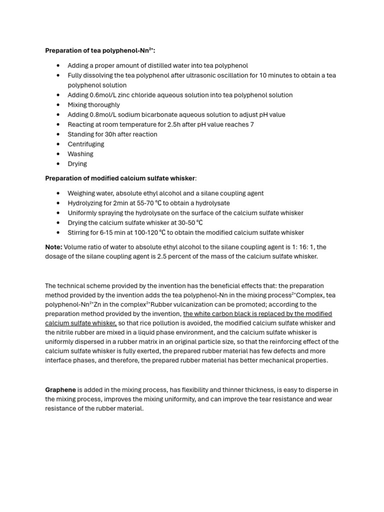 Tea Polyphenol and Calcium Sulfate Whisker Preparation | PDF