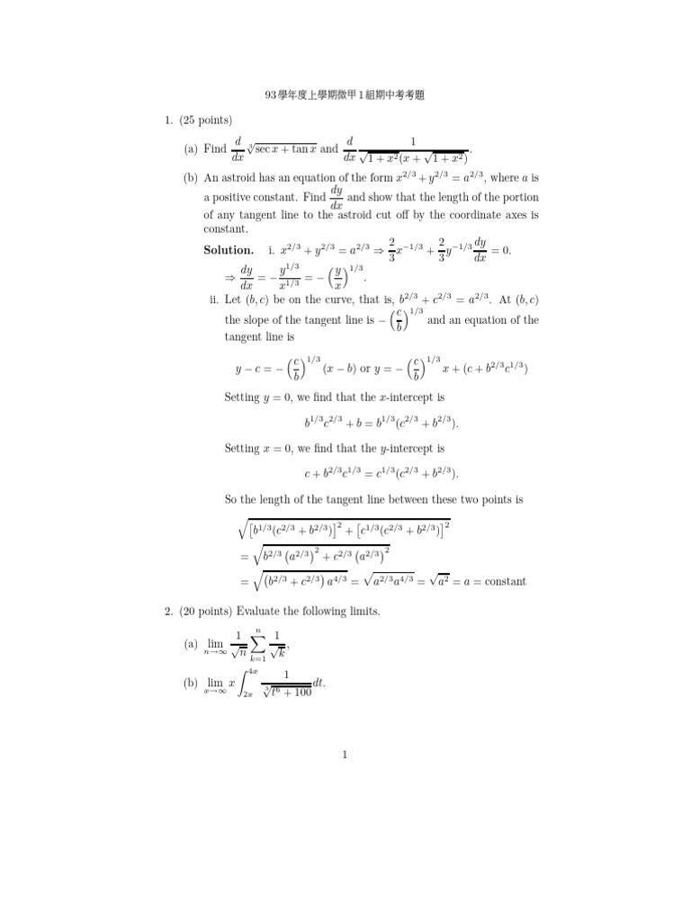 931cala 1mid | PDF | Tangent | Geometric Shapes