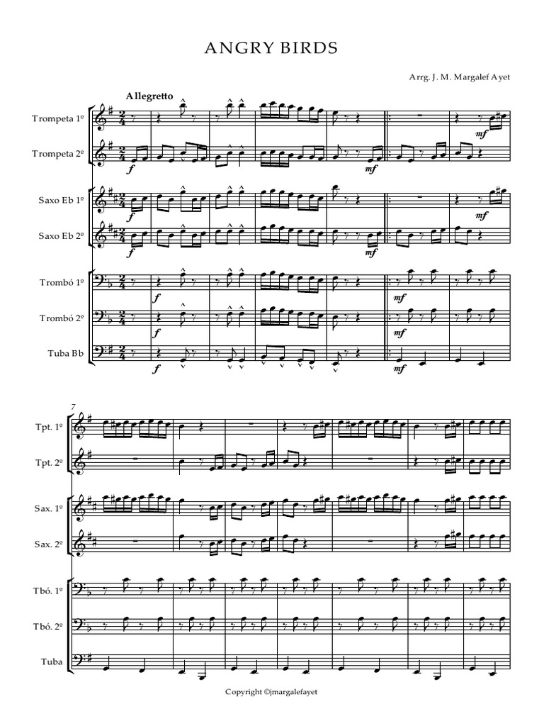 ANGRY BIRDS - Partitura Completa | PDF