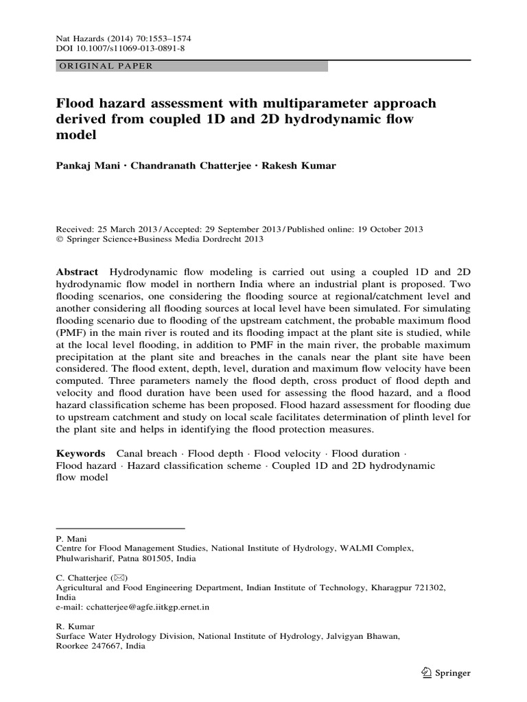 Flood Hazard Assessment Using 1D/2D Models | PDF | Flood | Drainage Basin
