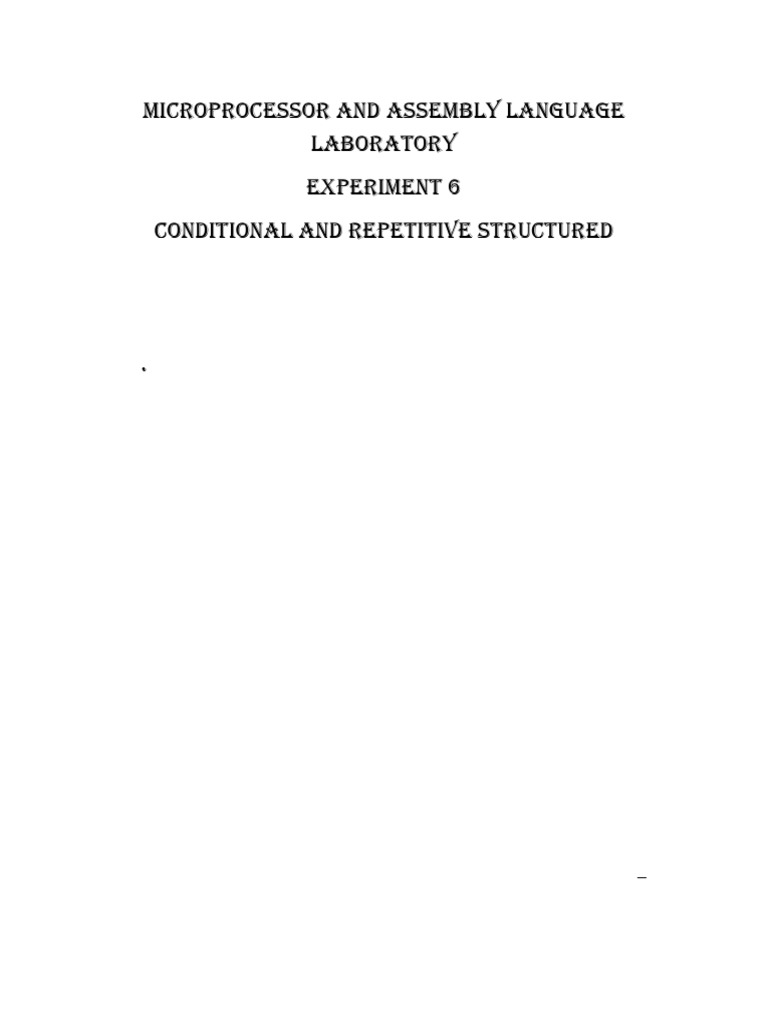 Assembly Language Conditional Jumps Guide | PDF | Integrated Circuit ...
