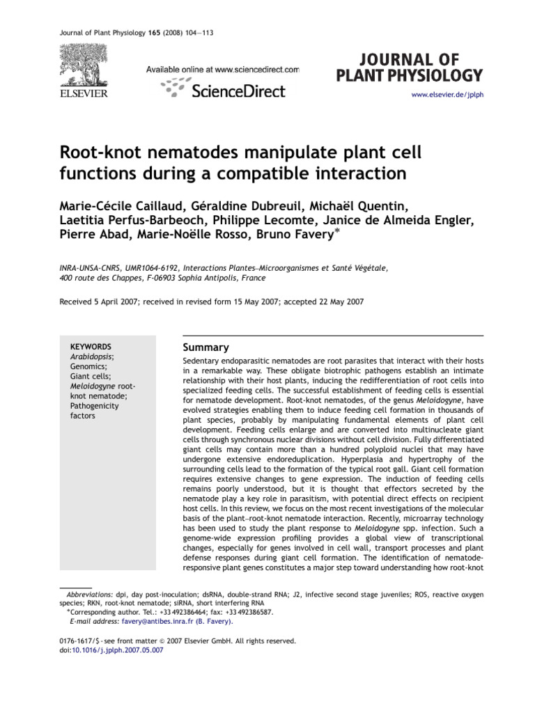Manipulation of Plant Cells by Nematodes | PDF | Rna Interference ...