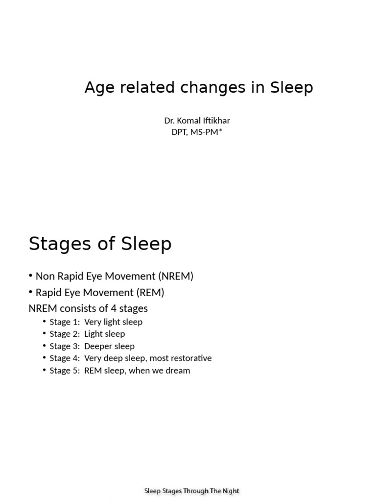Geriatrics Lec 4 | PDF | Sleep | Rapid Eye Movement Sleep
