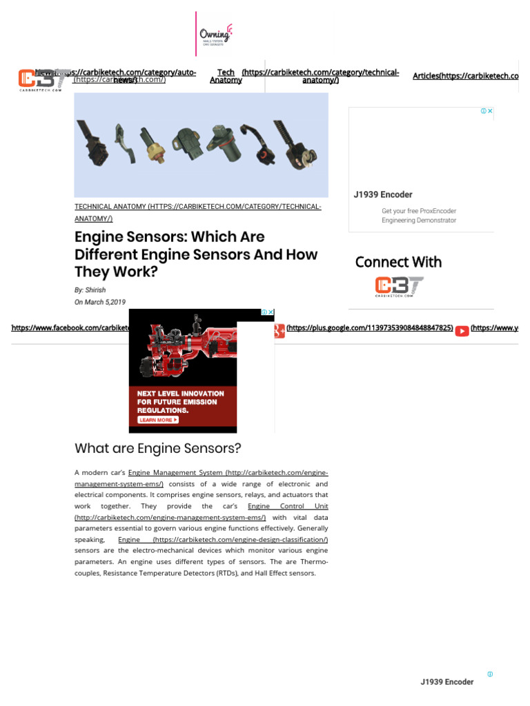 Engine Sensors - What Are Different Engine Sensors and How They Work ...