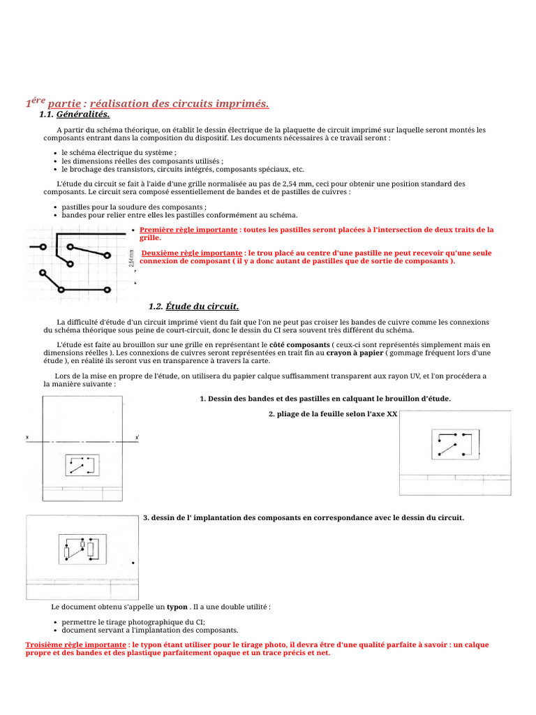 Réalisation et Utilisation du Typon | PDF | Circuit imprimé | Dessin