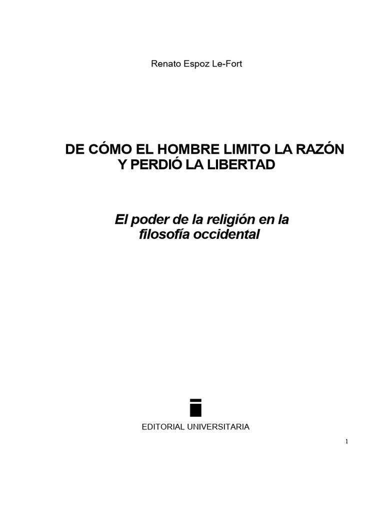 De Como El Hombre Limito La Razon (Cap 1-10) - REspoz | PDF ...