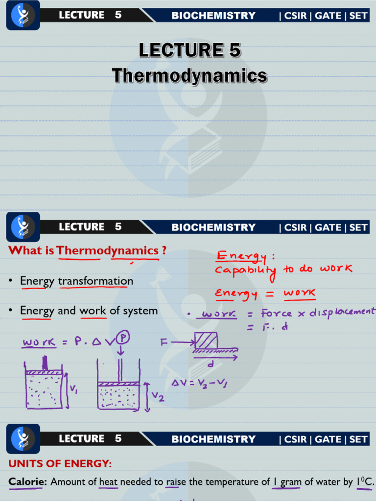 Lecture 5 Thermodynamics | PDF | Heat | Gibbs Free Energy