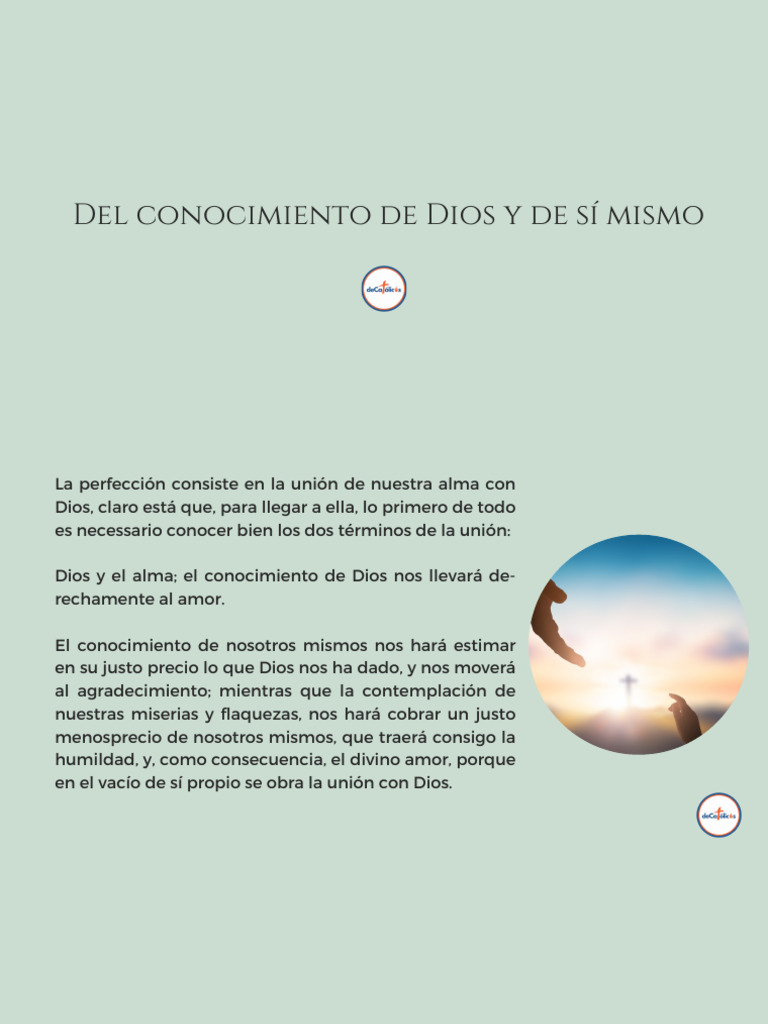 Conocimiento de Dios y del Alma | PDF | Dios | Amor