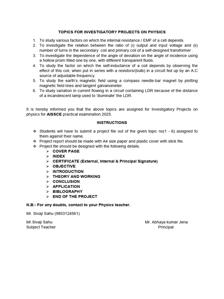 Xii Physics Project 2025 | PDF