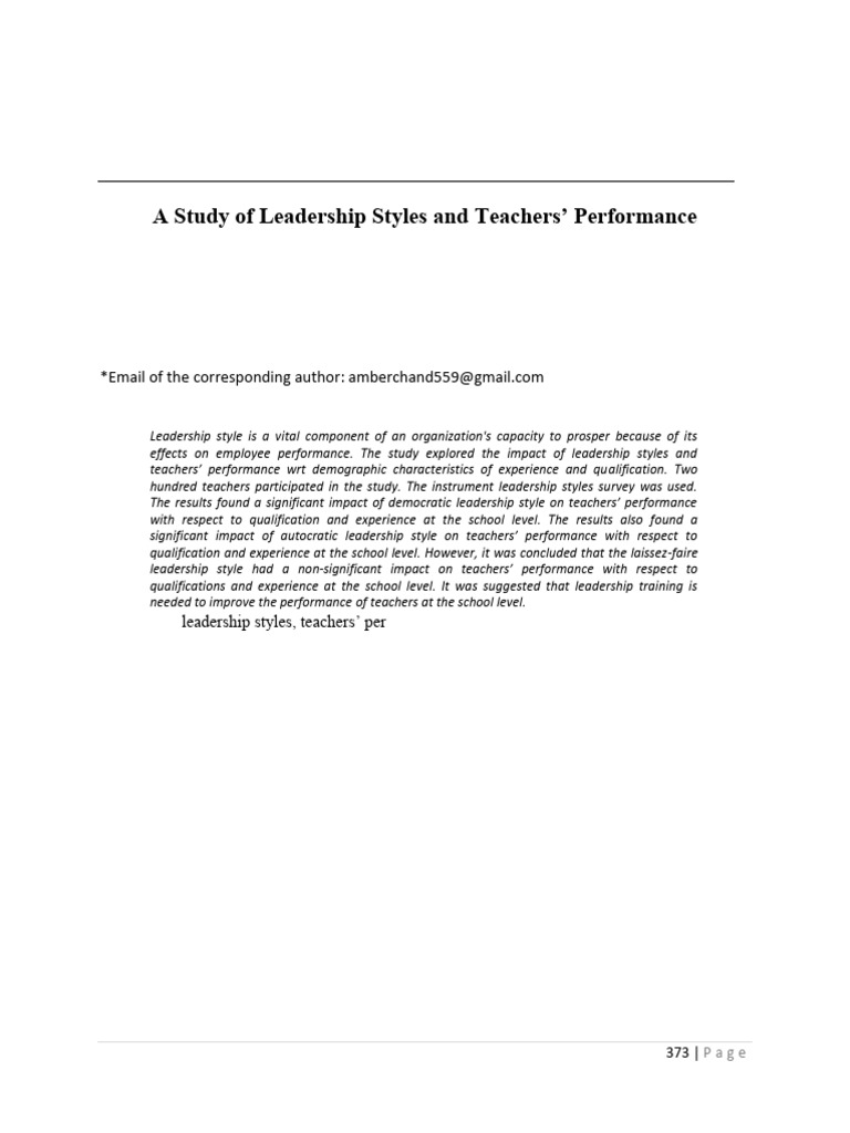 Leadership | PDF | Leadership | Teachers