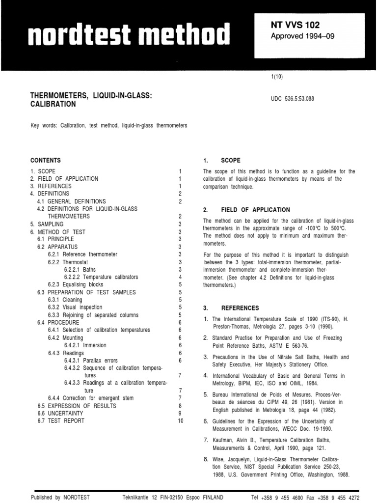 Thermometer Liquid in Glass Calibrationvvs102 Thermometer Thermal