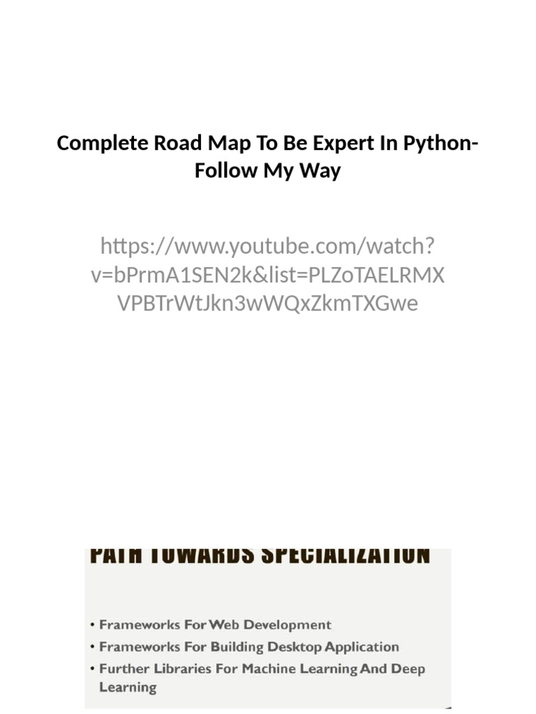 Road Map To Learn Python | PDF