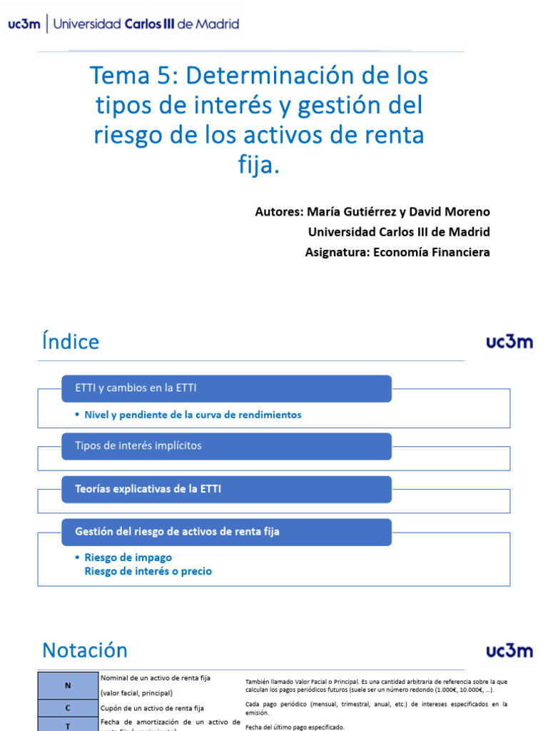 Tipos de Interés y Riesgo en Renta Fija | PDF | Renta Fija | Tasas de ...