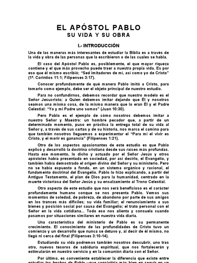 Vida y enseñanza del Apóstol Pablo | PDF | Pablo el apóstol | Cristo ...