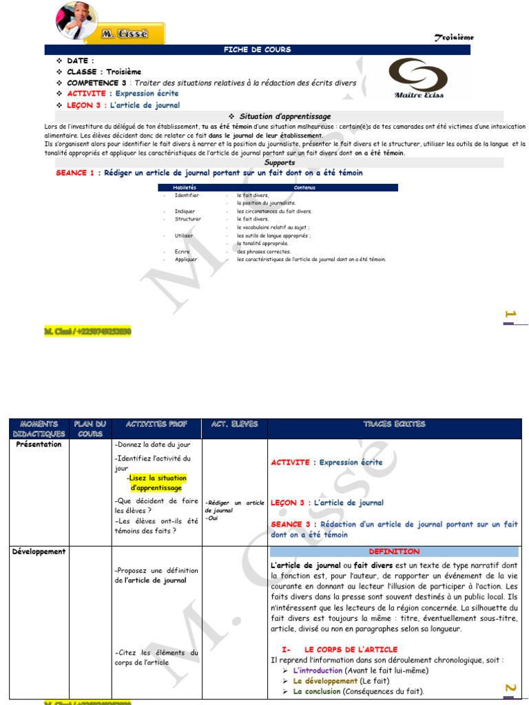 Rédaction d'un article de journal | PDF | Nourritures