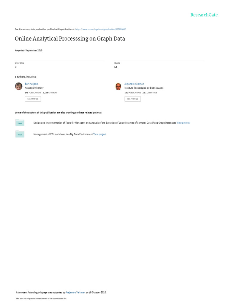 Online Analytical Processsing On Graph Data | PDF | Computing ...