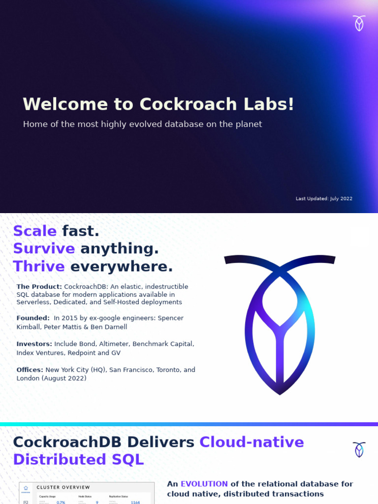 Cockroach Labs Company Guide 2022 | PDF | Cloud Computing | Database ...