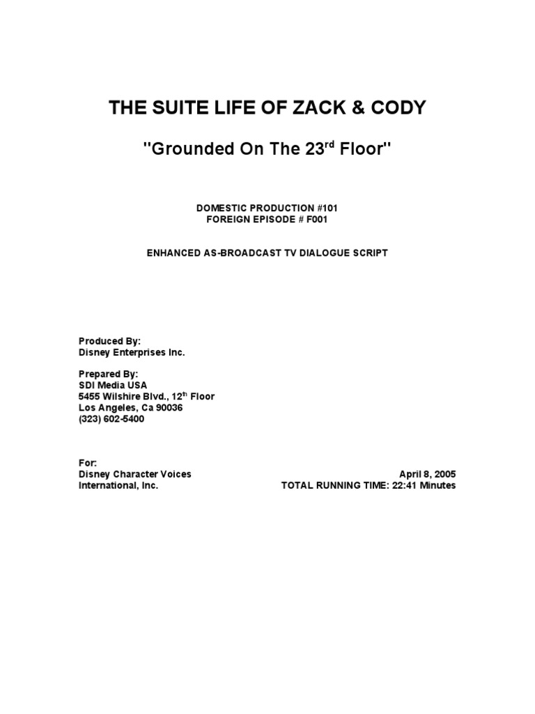 Suite Life Zack Cody F001scr Leisure