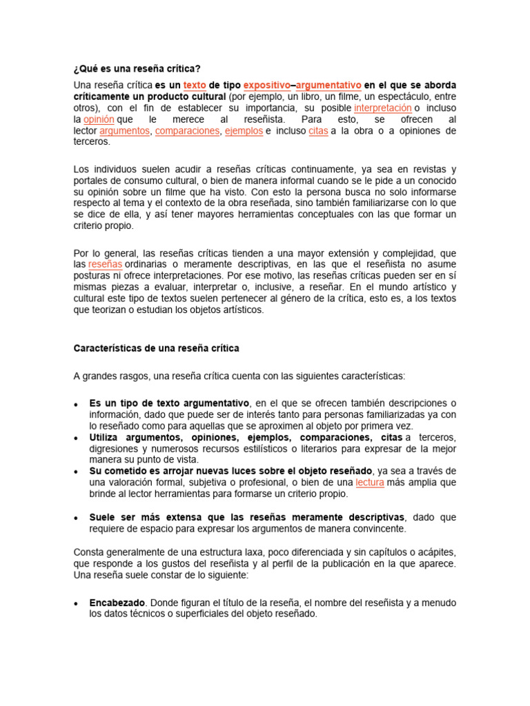 Qué Es Una Reseña Crítica | PDF