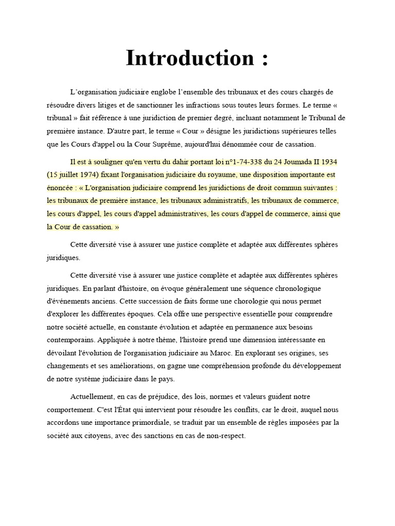 Organisation judiciaire au Maroc : Évolution | PDF | Systèmes ...