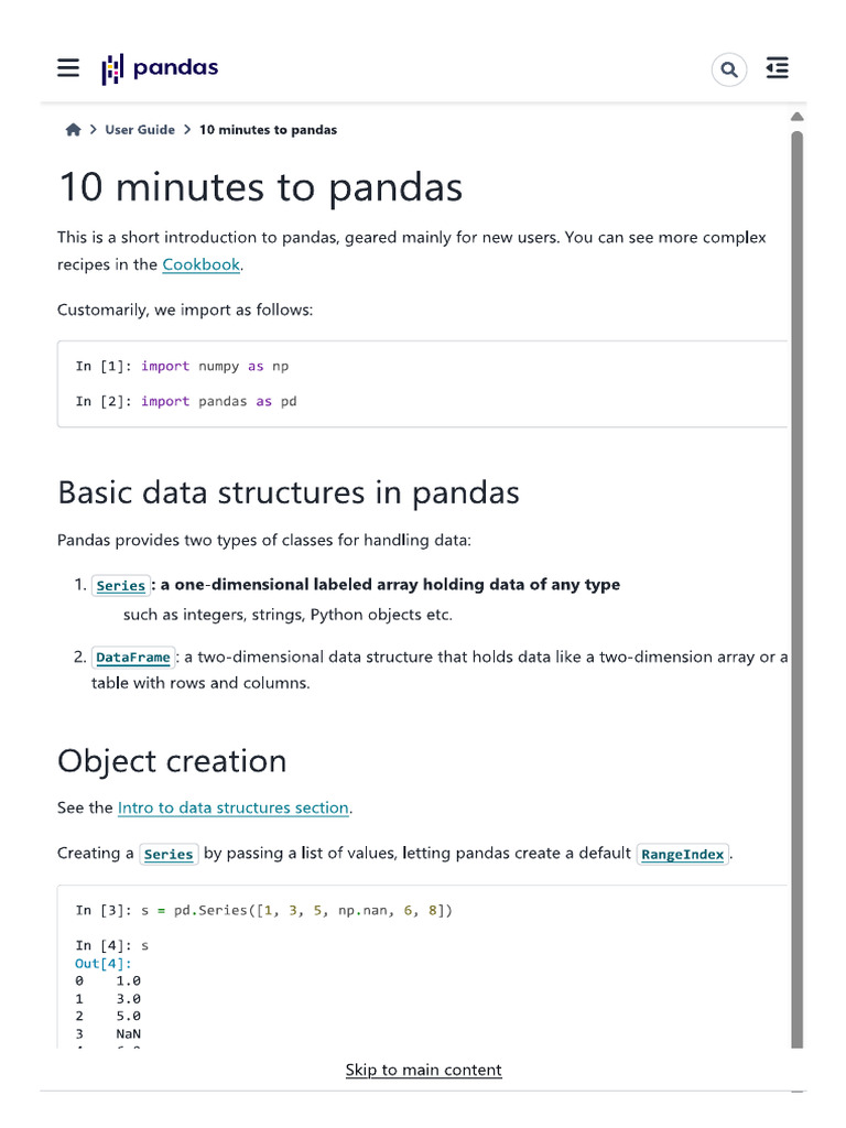 Pandas Library Notes | PDF