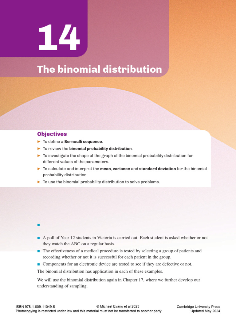 Understanding the Binomial Distribution | PDF | Variance | Probability ...