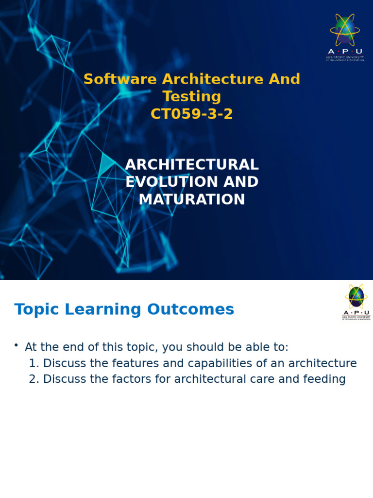 Week 04 architectural evolution and maturation pdf system