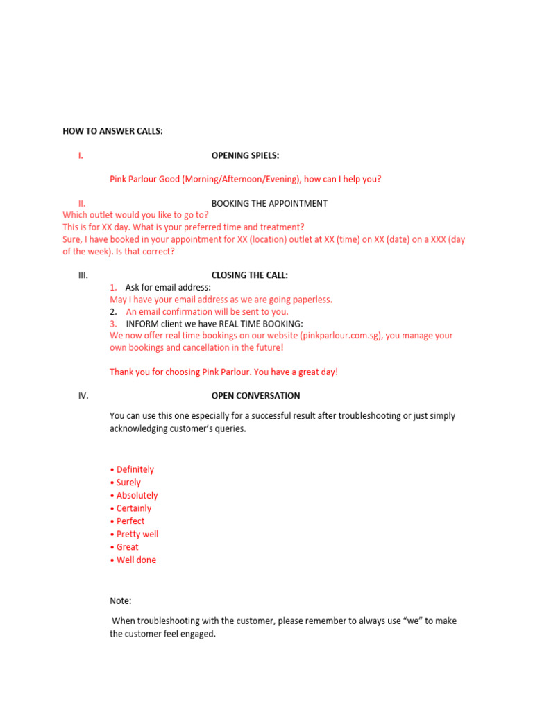 call script PP | PDF